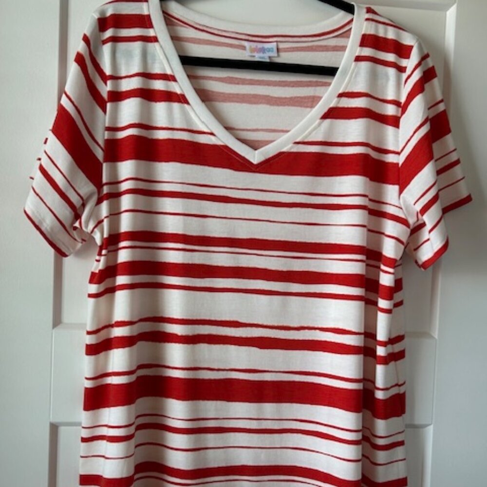 LuLaRoe Patriotic Christy V-Neck Top